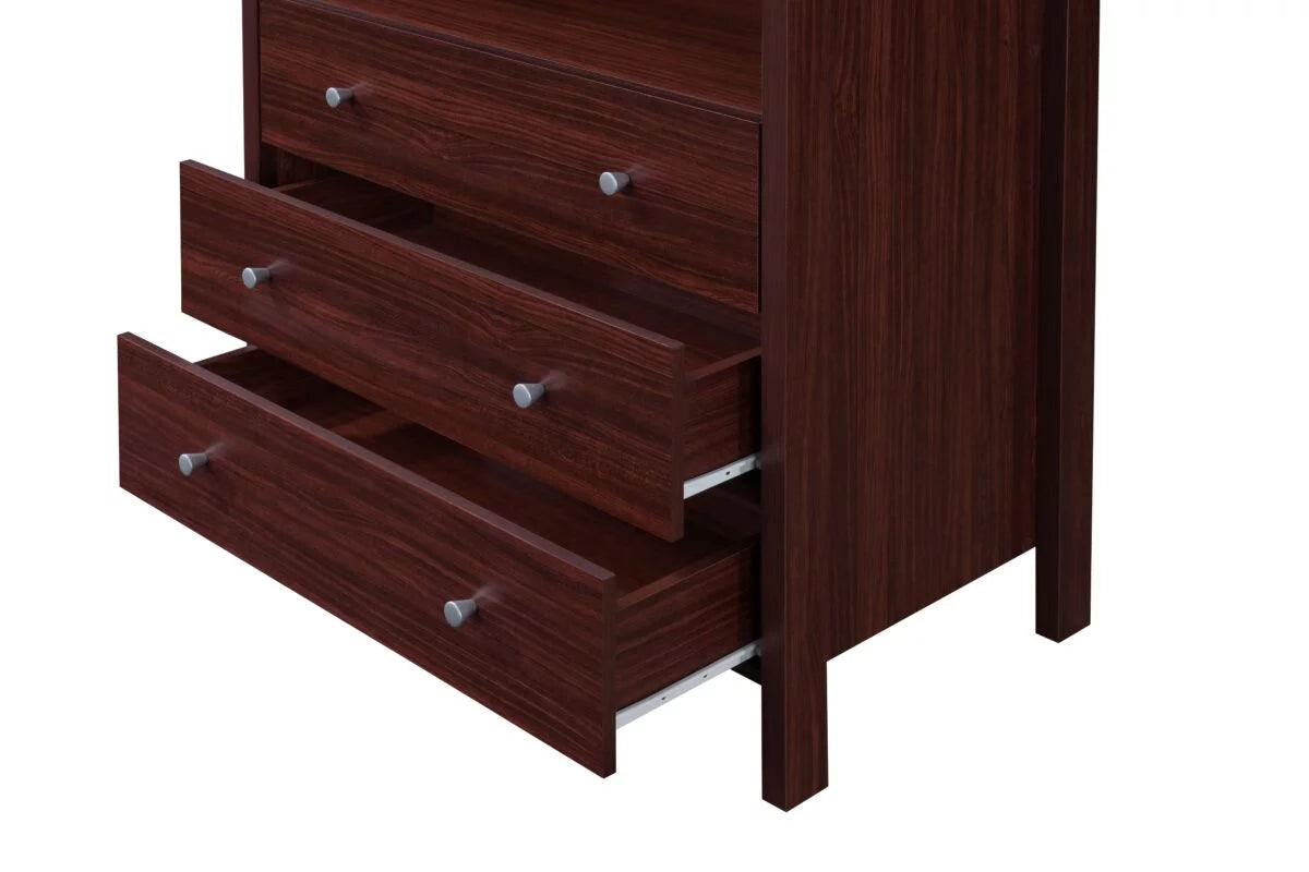 3 Drawer Mahogany Dresser with Open Shelf J194874