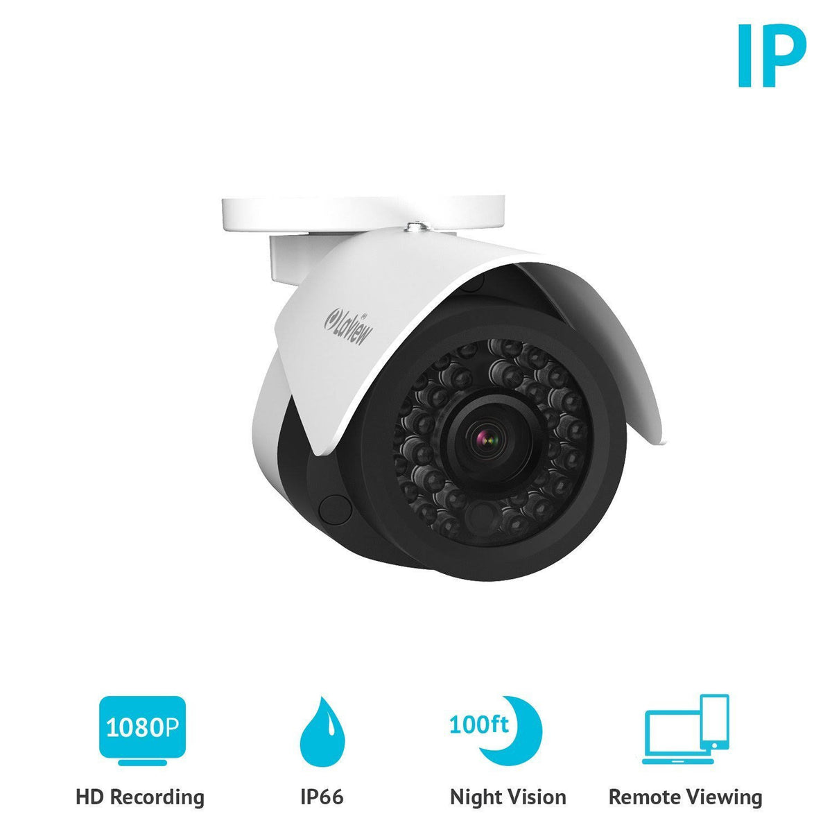 8 Camera 1080p IP PoE Security System with 2TB HDD White U519344