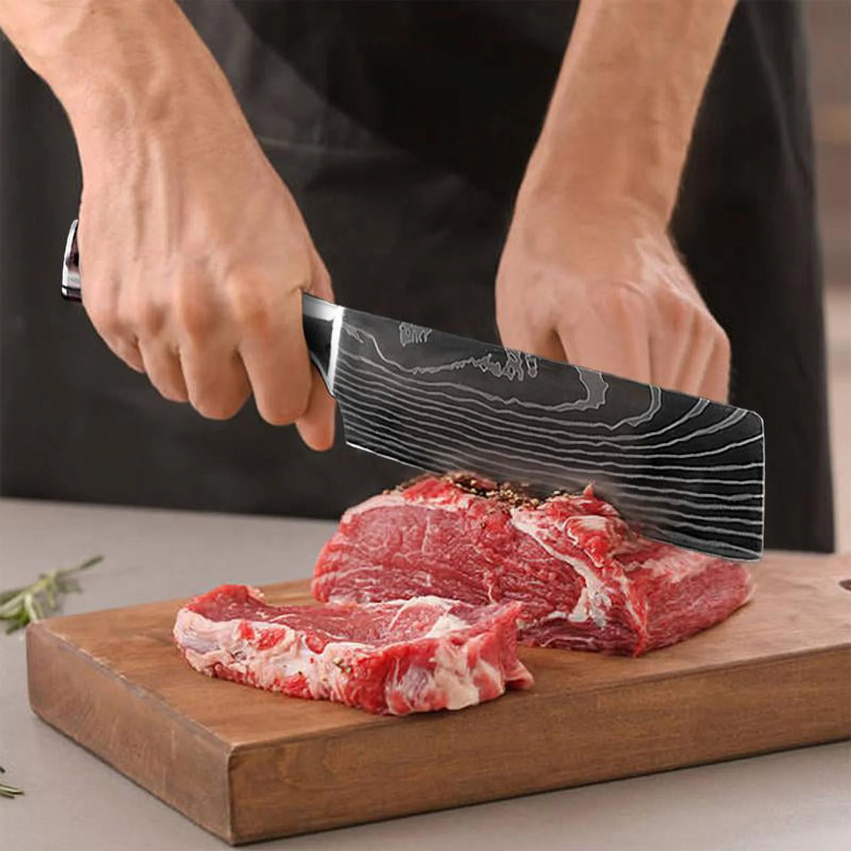 3 Piece Stainless Steel Kitchen Knife Block Set with Sheaths J629322