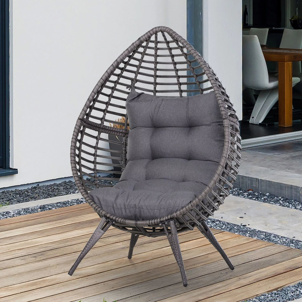 Indoor Outdoor Wicker Egg Chair with Cushion Y421617