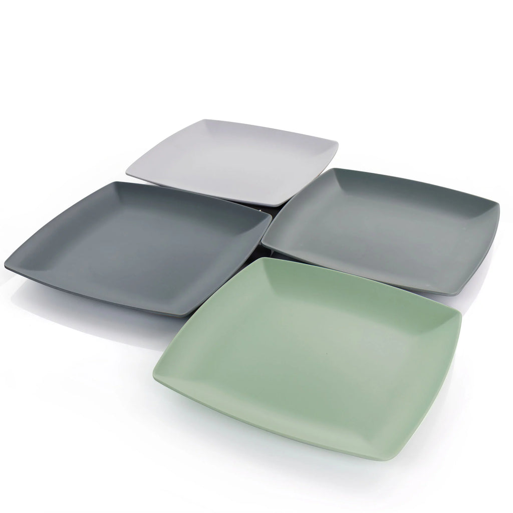 4 Piece 10.5 Inch Square Melamine Dinner Plate Set W426