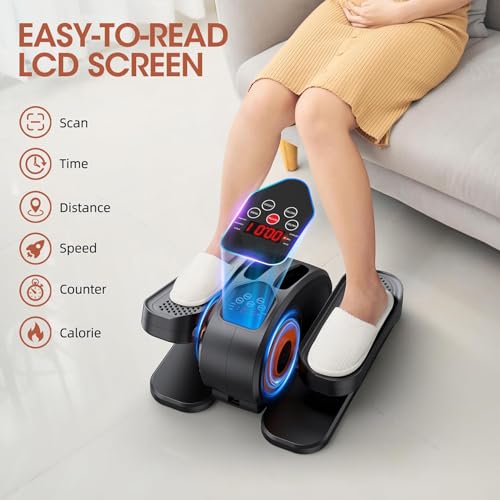 Under Desk Elliptical, Electric Seated Pedal Exerciser, 12 Adjustable Speeds K7621