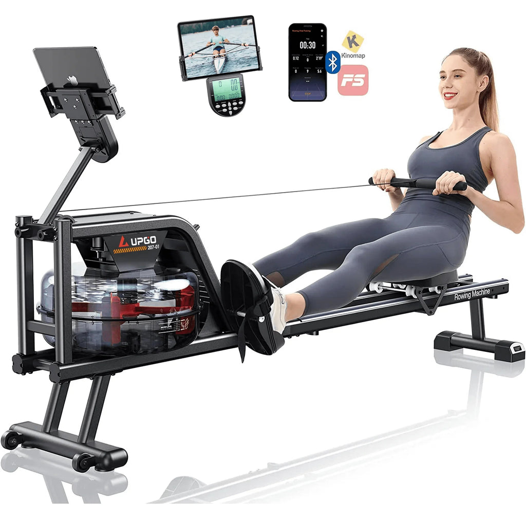 Water Rowing Machine 350 LB Weight Capacity Foldable with LCD Monitor S7234