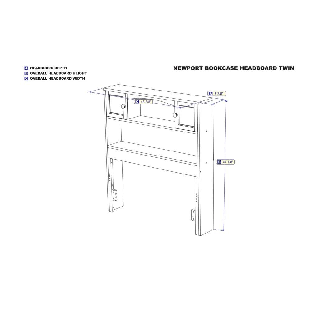 Twin Espresso Bookcase Headboard P38455