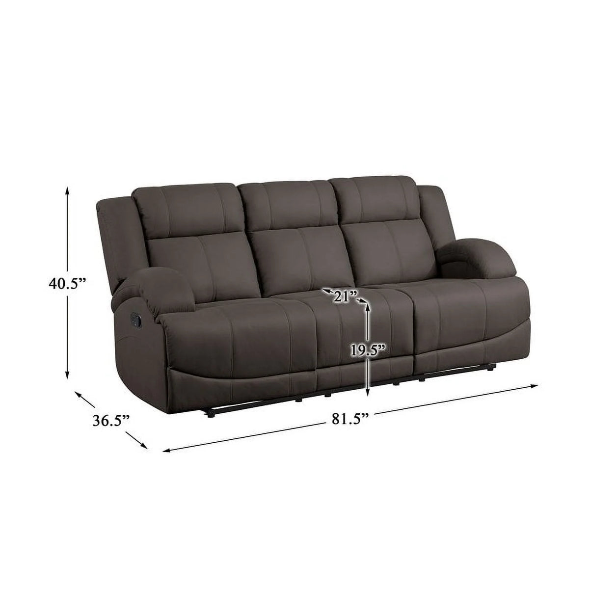 Chocolate Wood & Fabric Double Reclining Sofa X93699