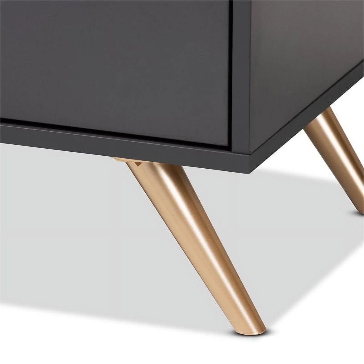 Dark Grey Gold Wood 6-Drawer Dresser E10716
