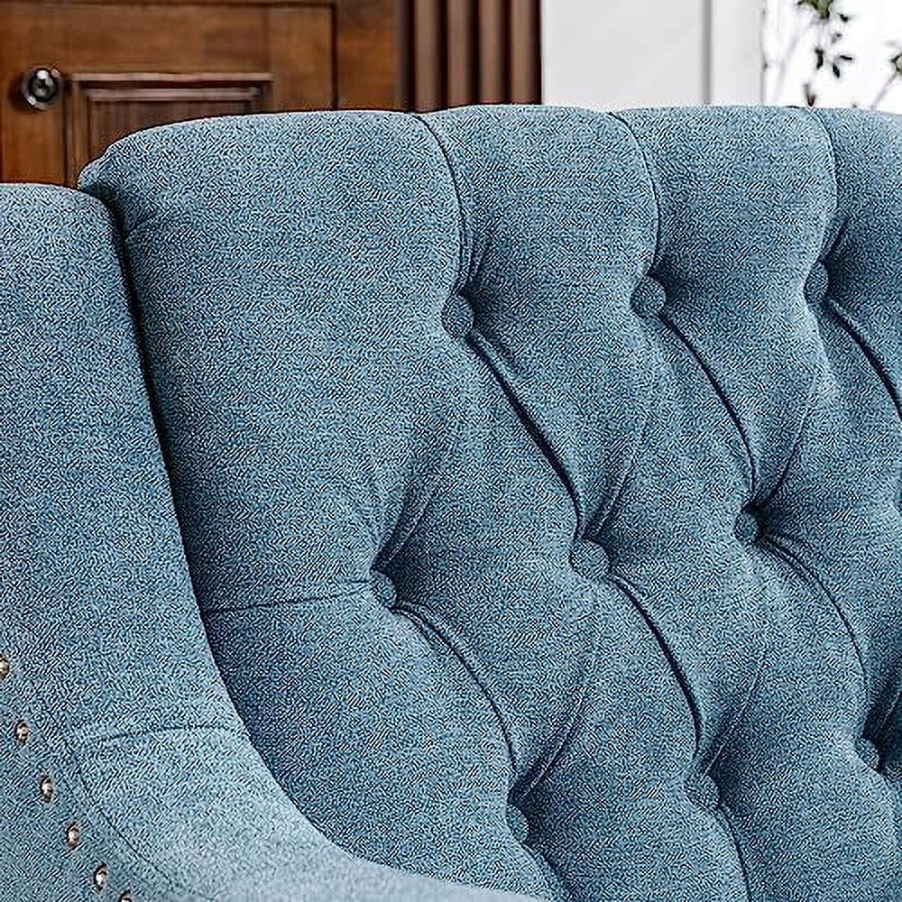 Linen Upholstered Button Tufted Accent Chair D945
