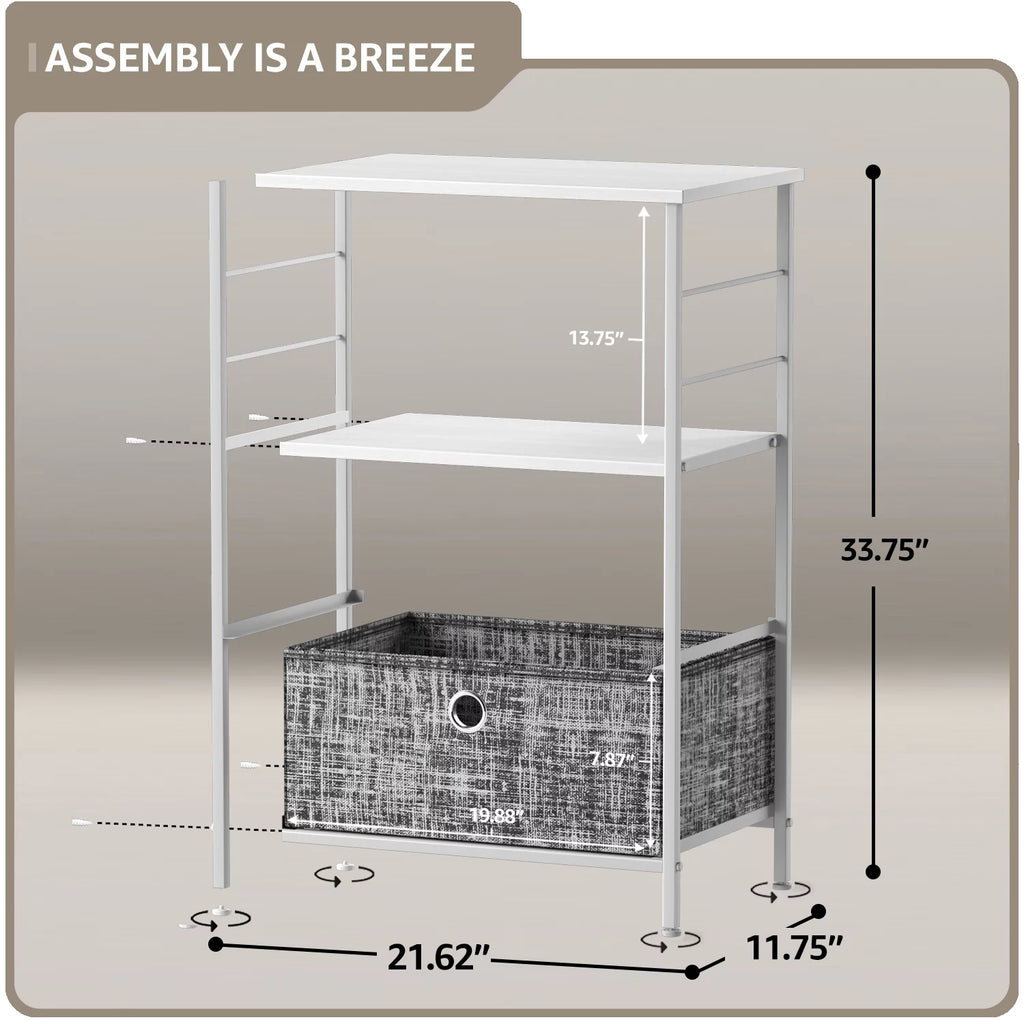 2 Drawer Nightstand with Shelf O45980