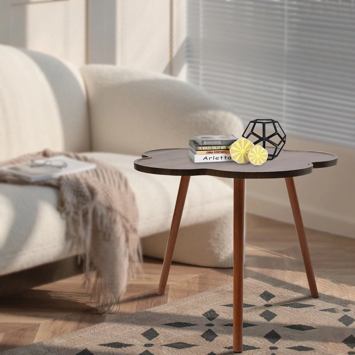 Log Color Coffee Table with Wood Legs X87193