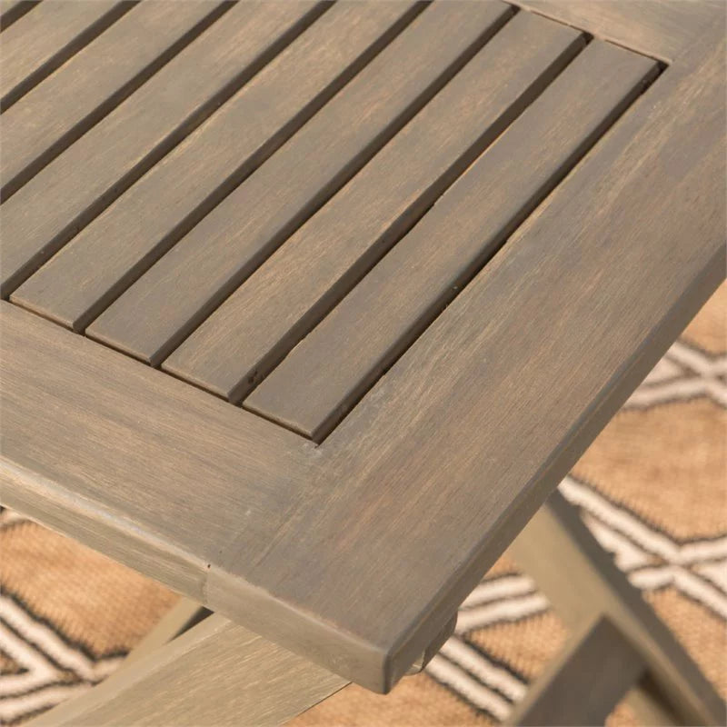 Gray Wooden Foldable Patio Dining Table C60788