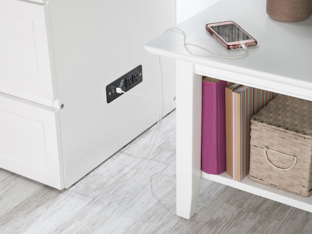 Queen Solid Wood Murphy Bed Chest with Mattress U586848