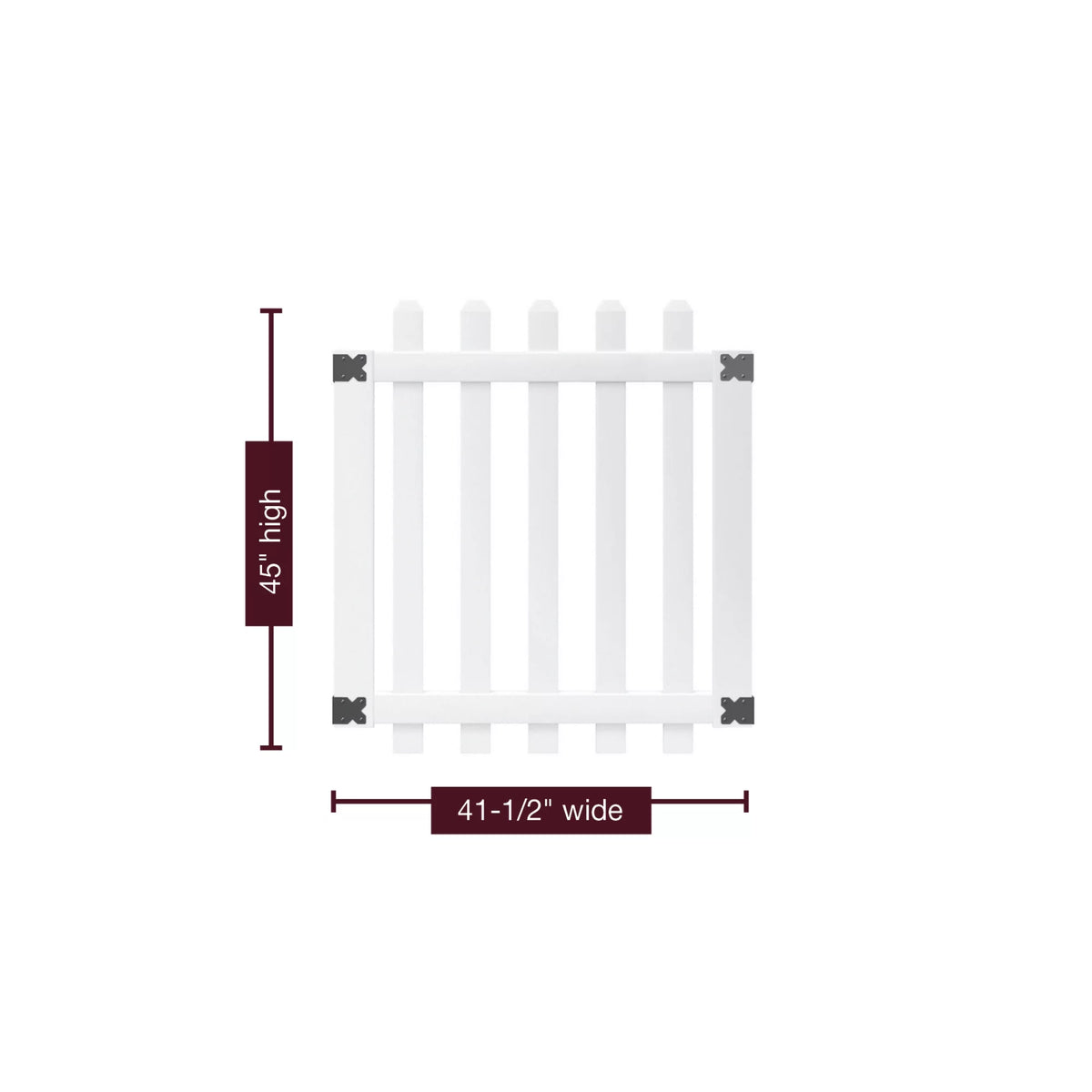 White Vinyl Dog Ear Picket Fence Gate H742