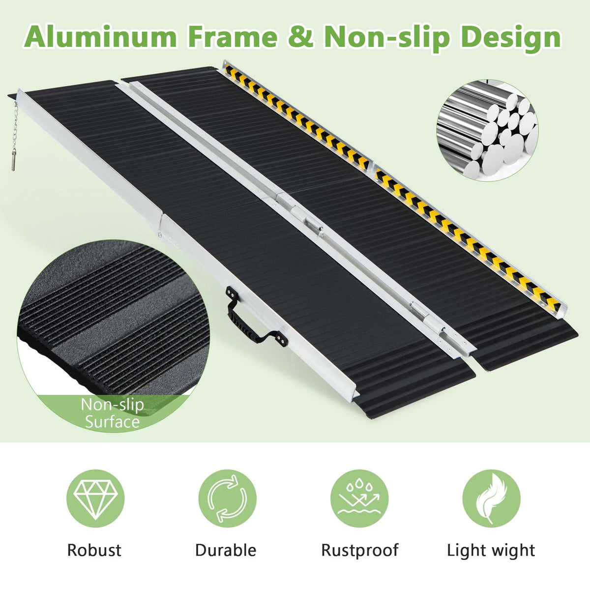 Portable Aluminum Wheelchair Ramp 6 FT V73987
