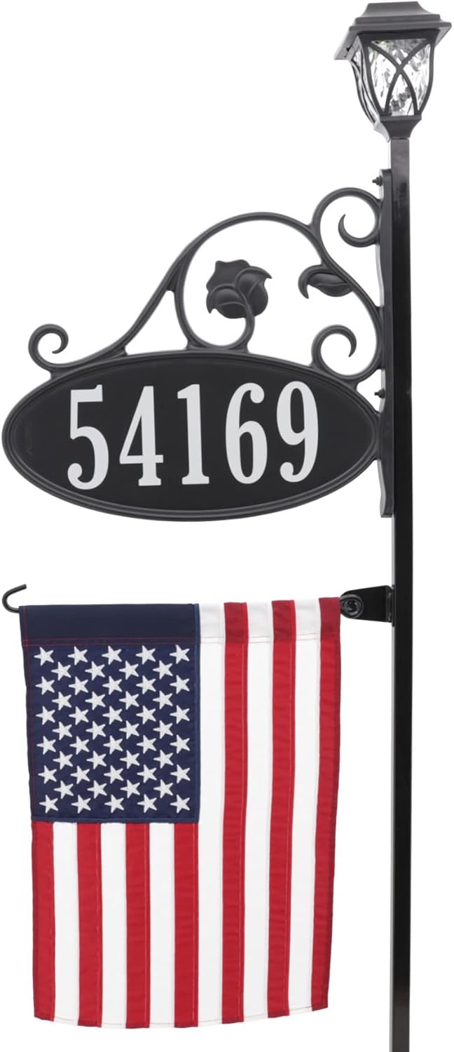 Reflective Address Sign with Solar Light G101515