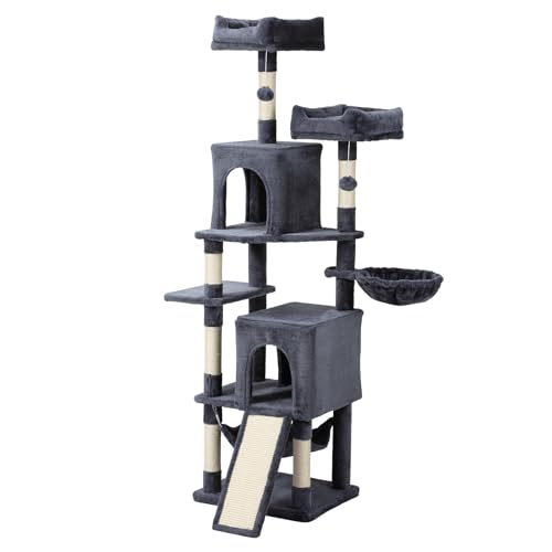 70-Inch Light Gray Cat Tree Tower with Hammock N853