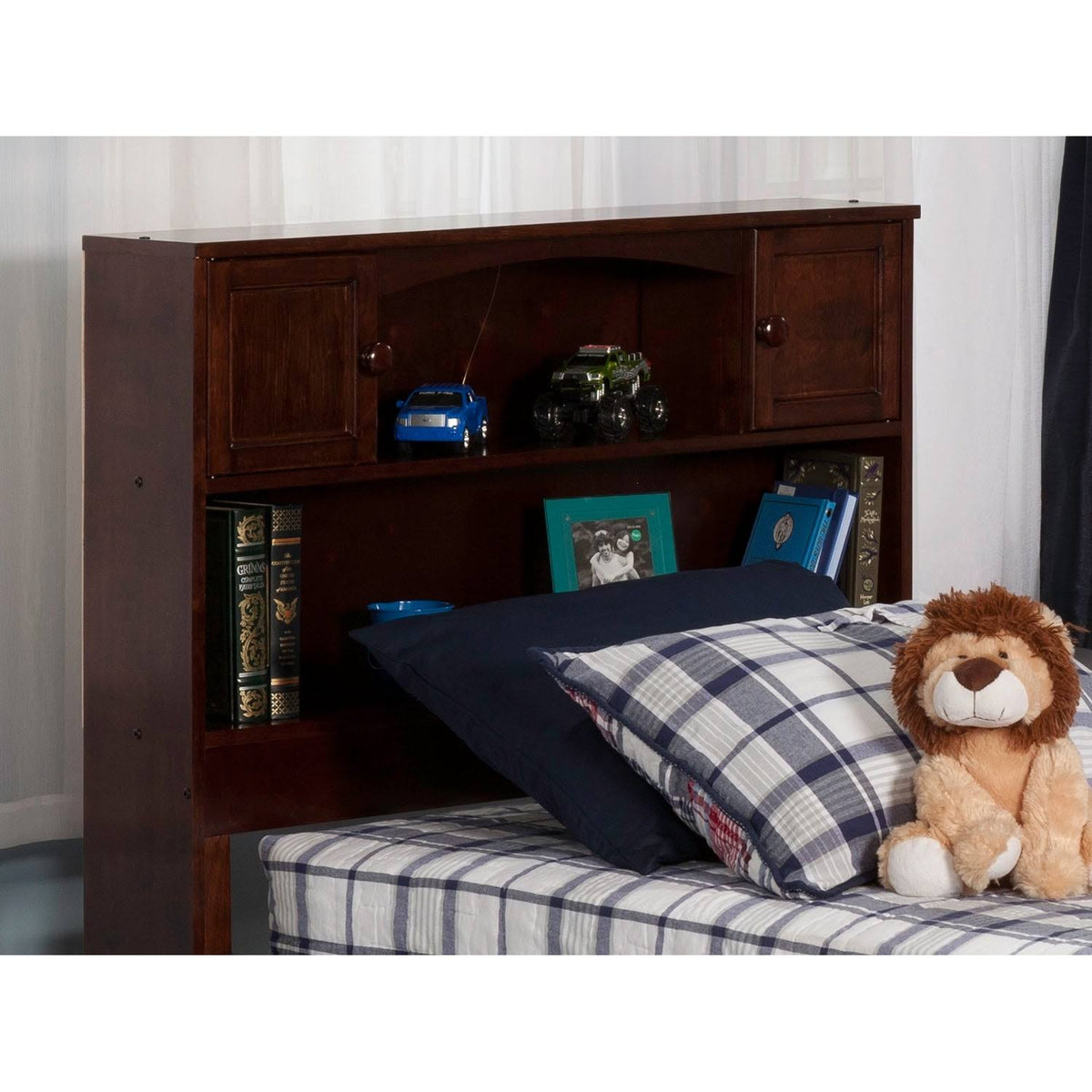 Twin Espresso Bookcase Headboard P38455
