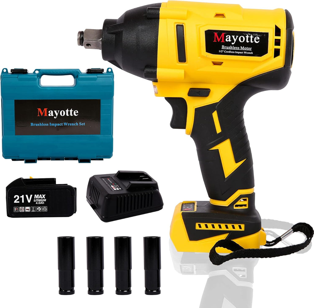 Cordless Brushless 1/2 inch Impact Wrench Kit 21V 460 Ft-lbs G782