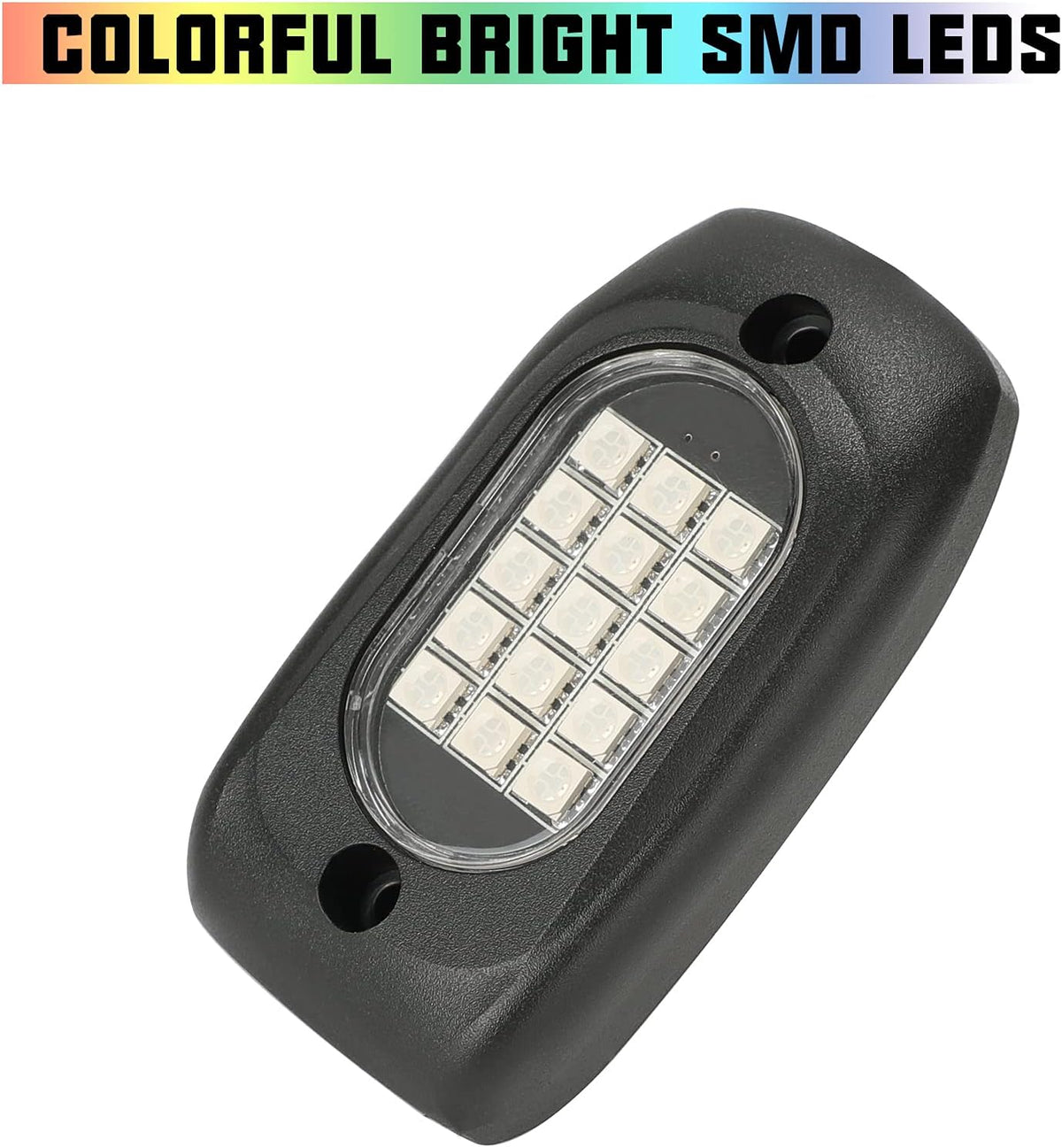 4 Pods RGB LED Rock Lights with Wires, 60LEDs Waterproof Music Mode F8505