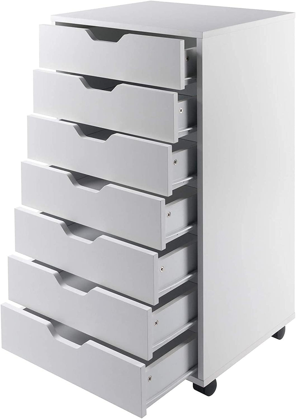 White 7-Drawer Wood Filing Cabinet C519