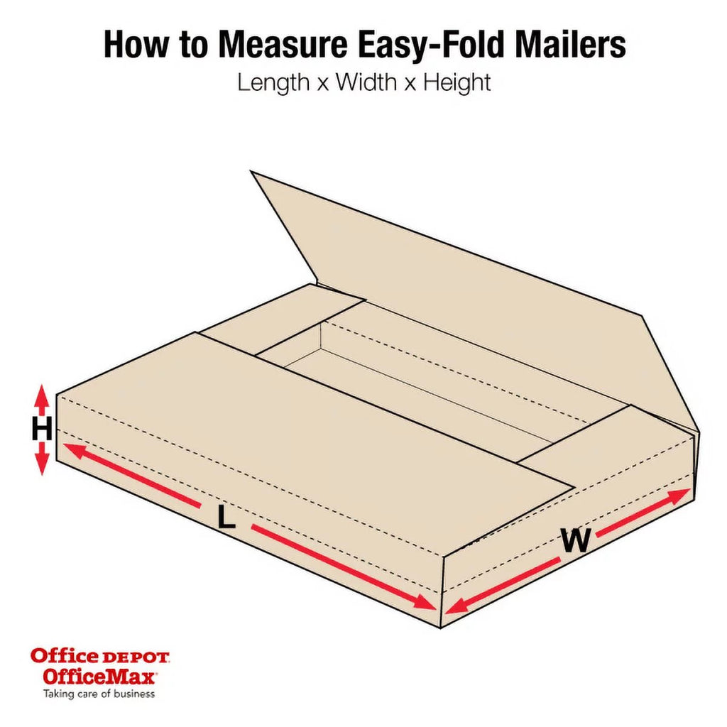 Kraft Easy-Fold Mailers, Pack Of 50 L5040