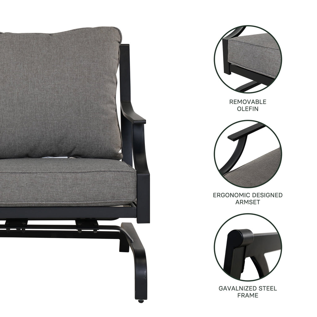 Gray Metal Rocking Chair Set of 2 F87509