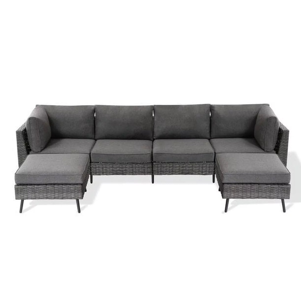 7 Pieces Patio Conversation Set with 6 Chairs and 1 Coffee Table N407961
