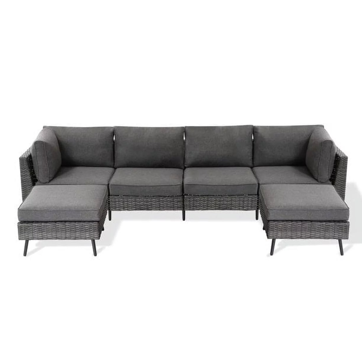7 Pieces Patio Conversation Set with 6 Chairs and 1 Coffee Table N407961