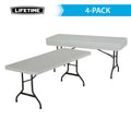 White 6 ft. Rectangle Folding Table Set of 4 A5955