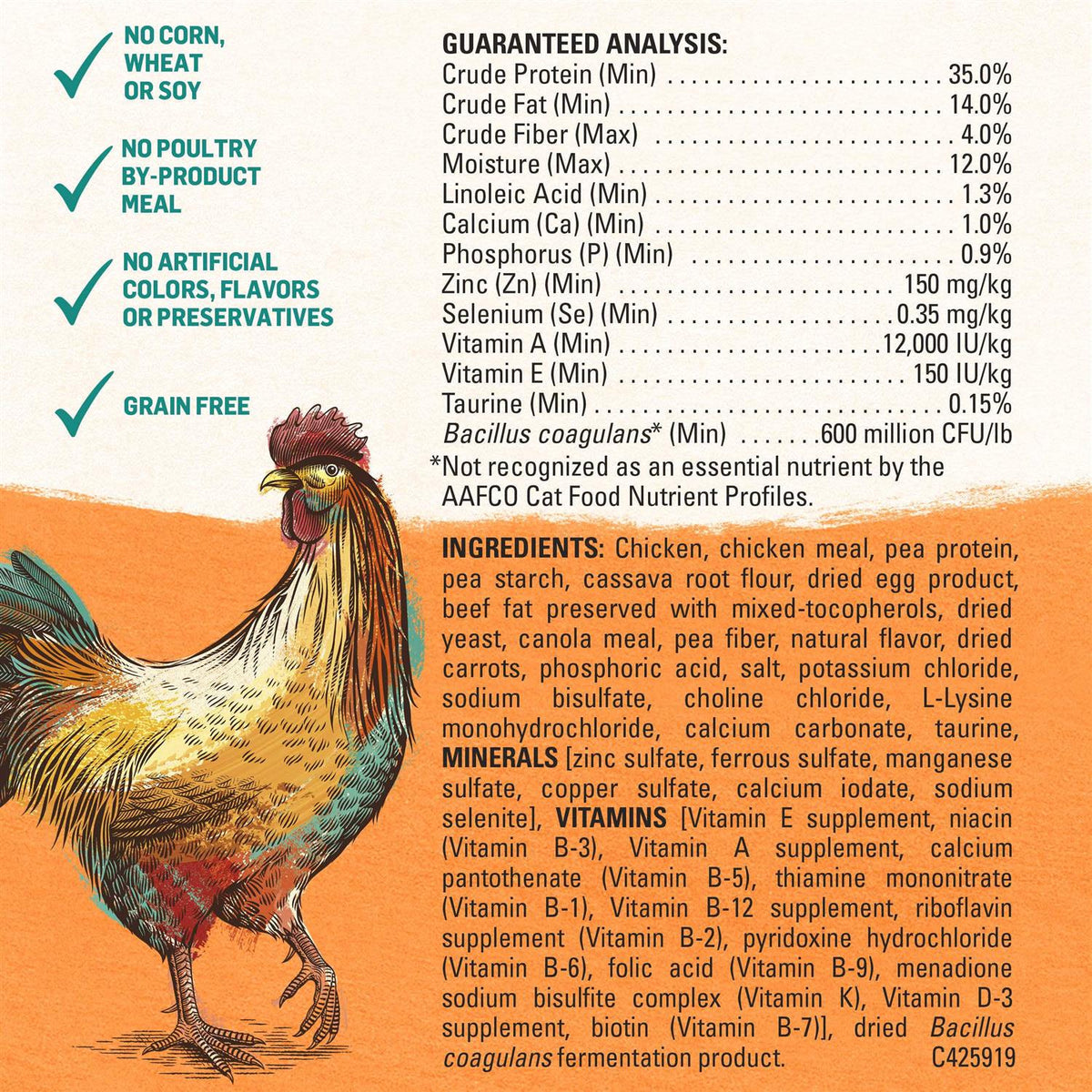 Grain Free White Meat Chicken & Egg Recipe Dry Cat Food Y268980