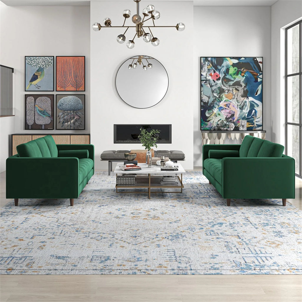 Green Velvet Sofa Set Q934
