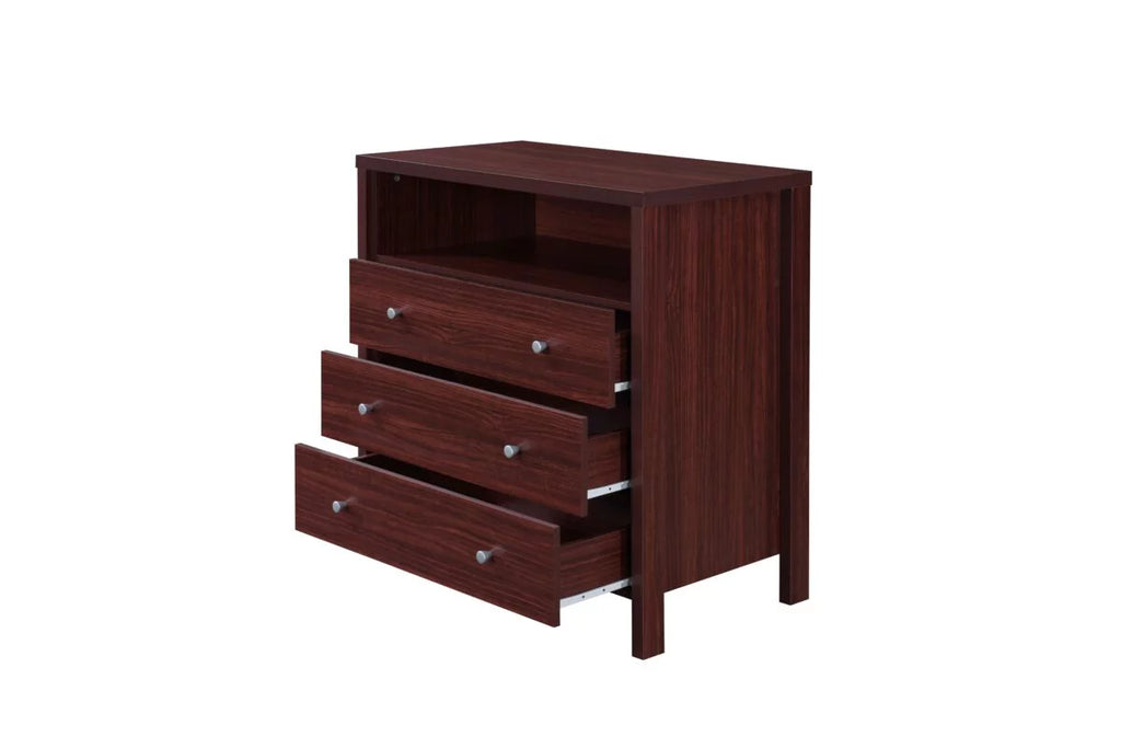 3 Drawer Mahogany Dresser with Open Shelf J194874