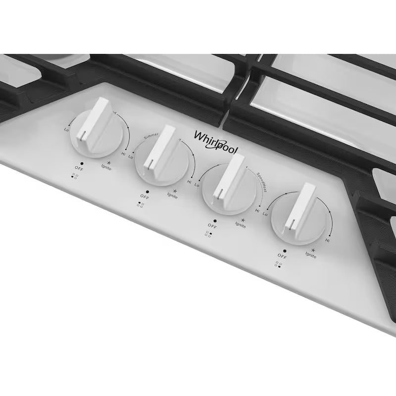 4-Burners Recessed Gas Cooktop in White Q3881