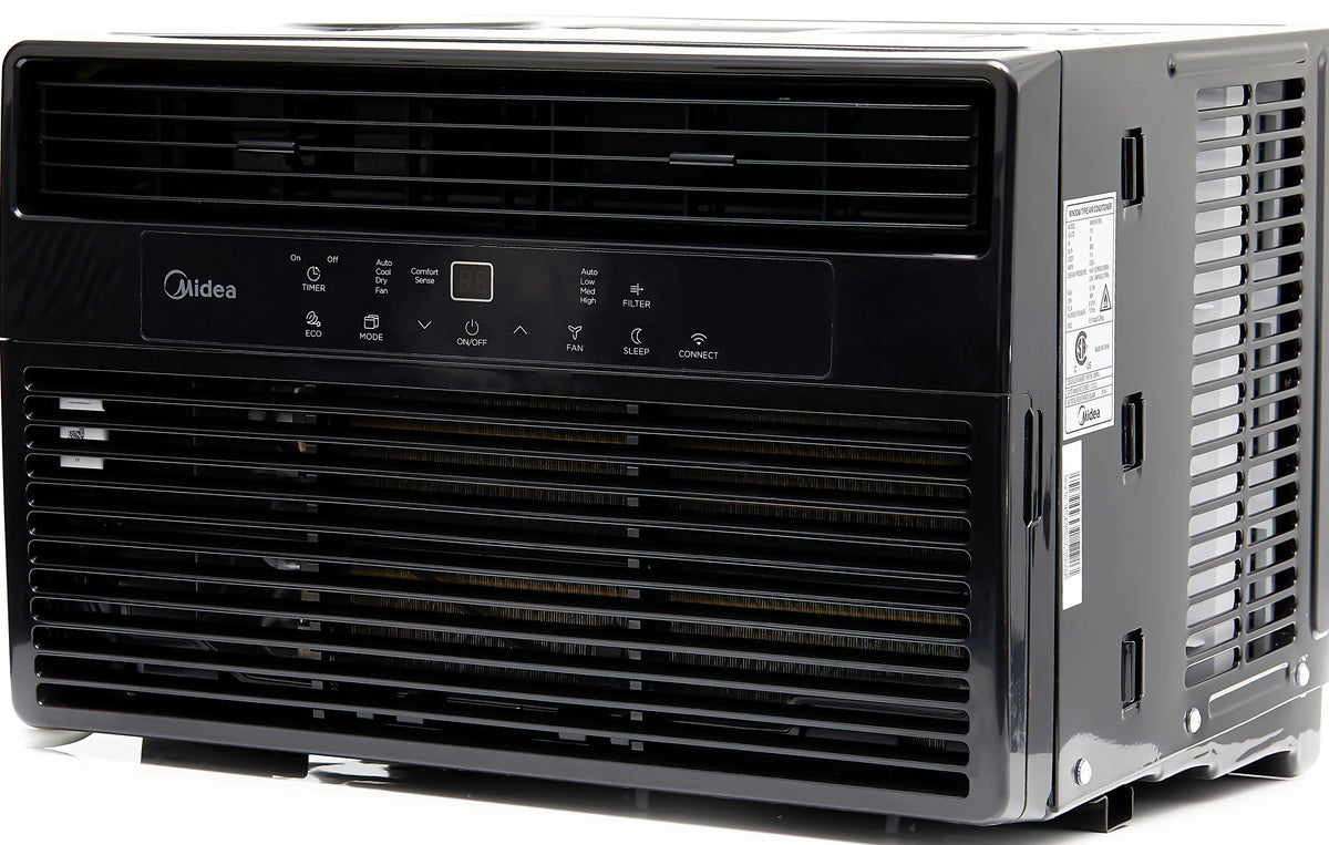 8,000 BTU Smart Window Air Conditioner with Remote, Black G331