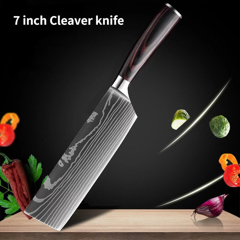 3 Piece Stainless Steel Kitchen Knife Block Set with Sheaths J629322