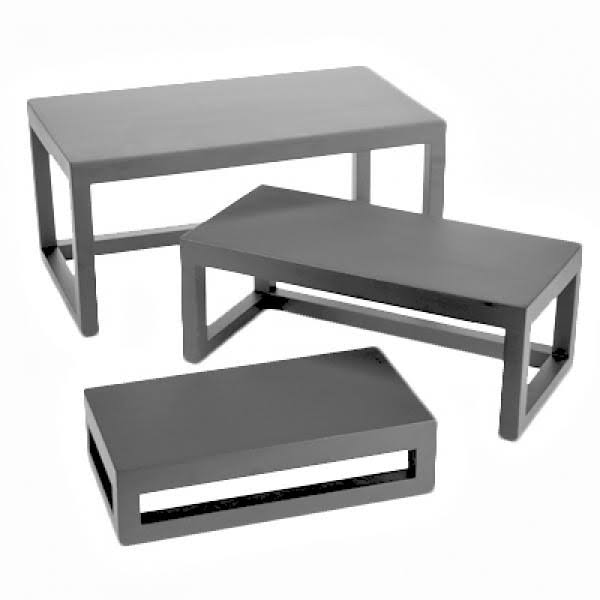 Black 3-Piece Wood Riser Set I51052