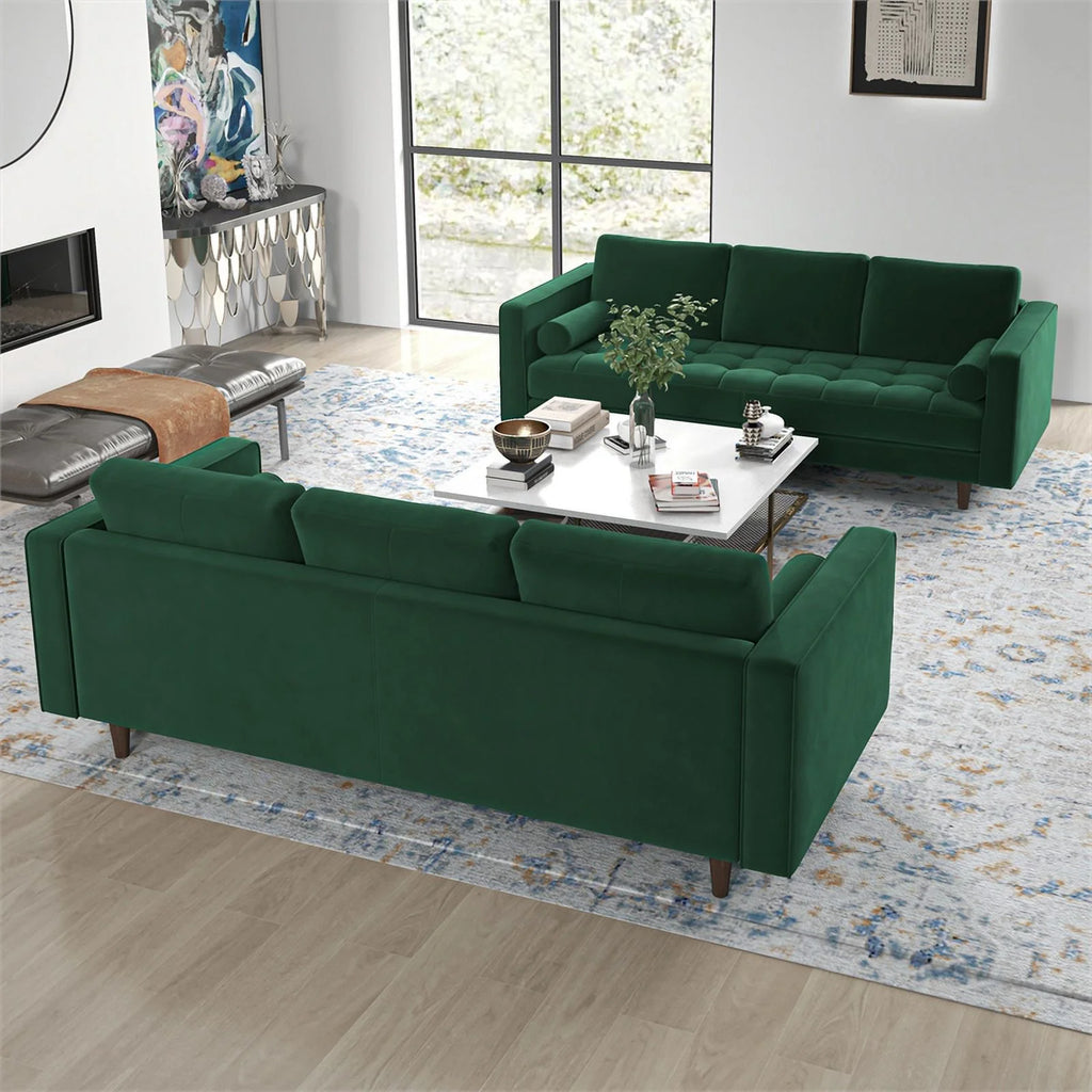 Green Velvet Sofa Set Q934