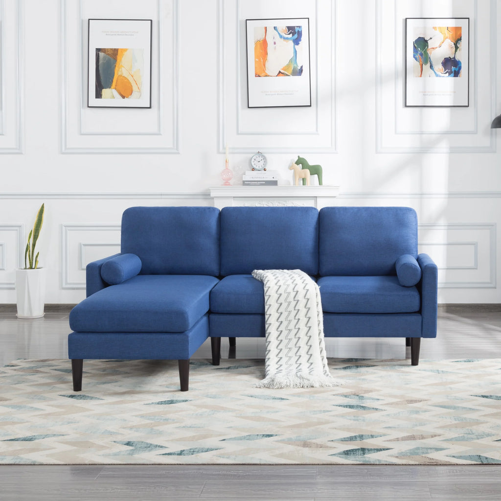 72 inch L-Shape Reversible Sectional Sofa with Two Pillows N802633