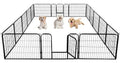 24-Inch 6 Panel Black Pet Playpen O154