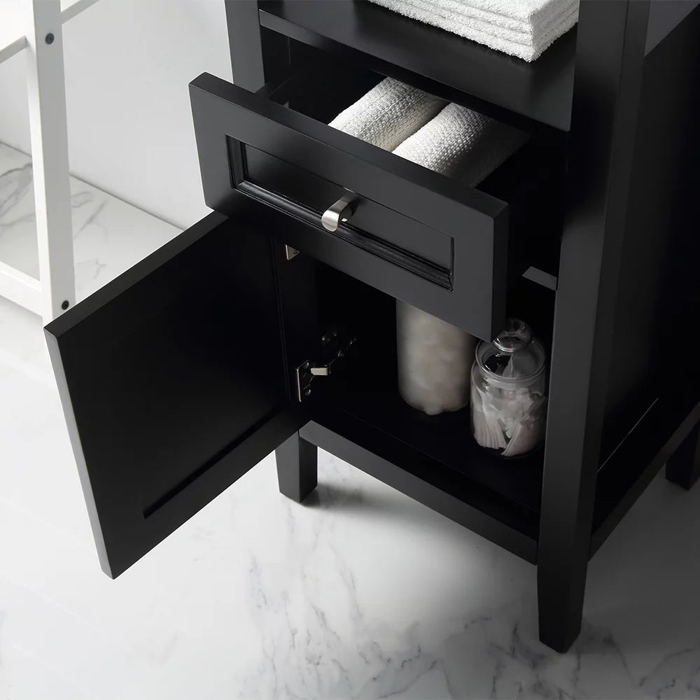 18 in W x 14 in D Espresso Bathroom Linen Cabinet Z978