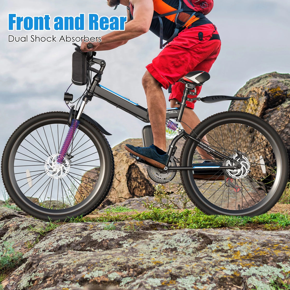 26 In. Folding Electric Bike 500W 21 Speed 48V H962