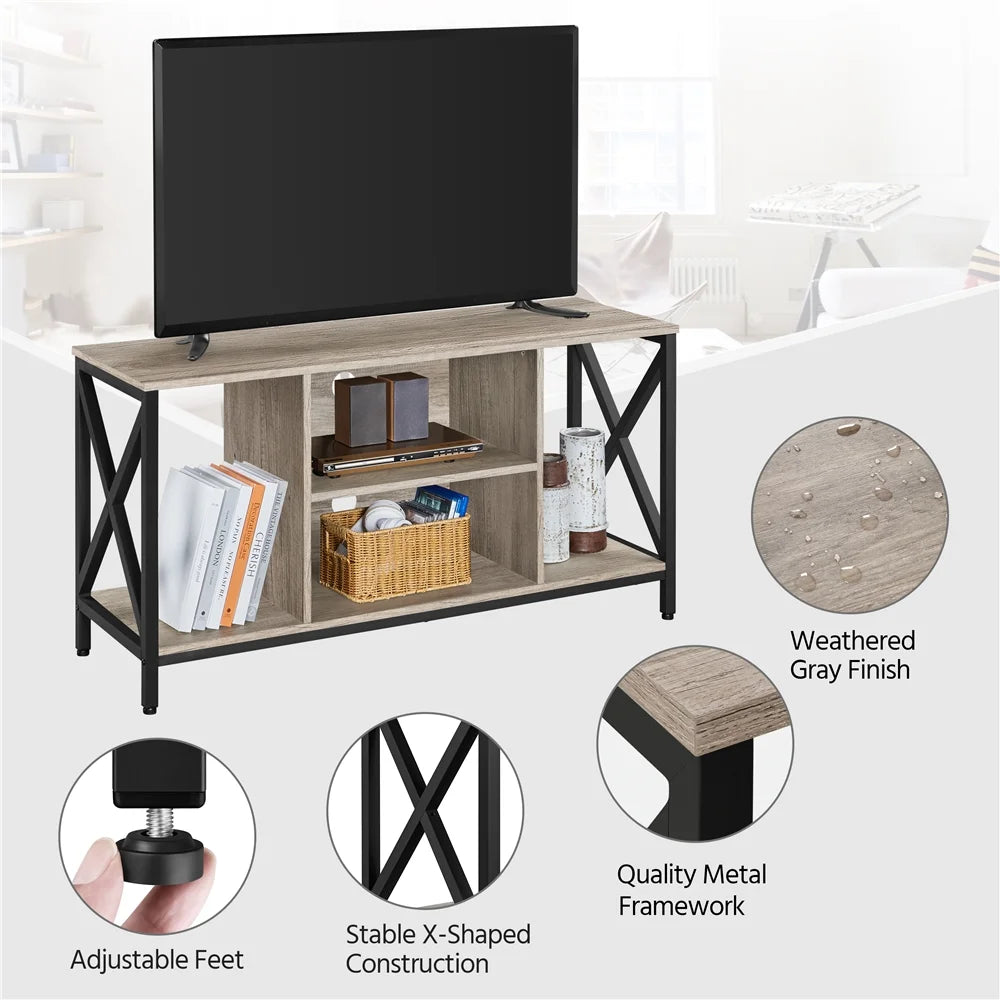 47inch Gray Wooden TV Stand with Storage Z872922