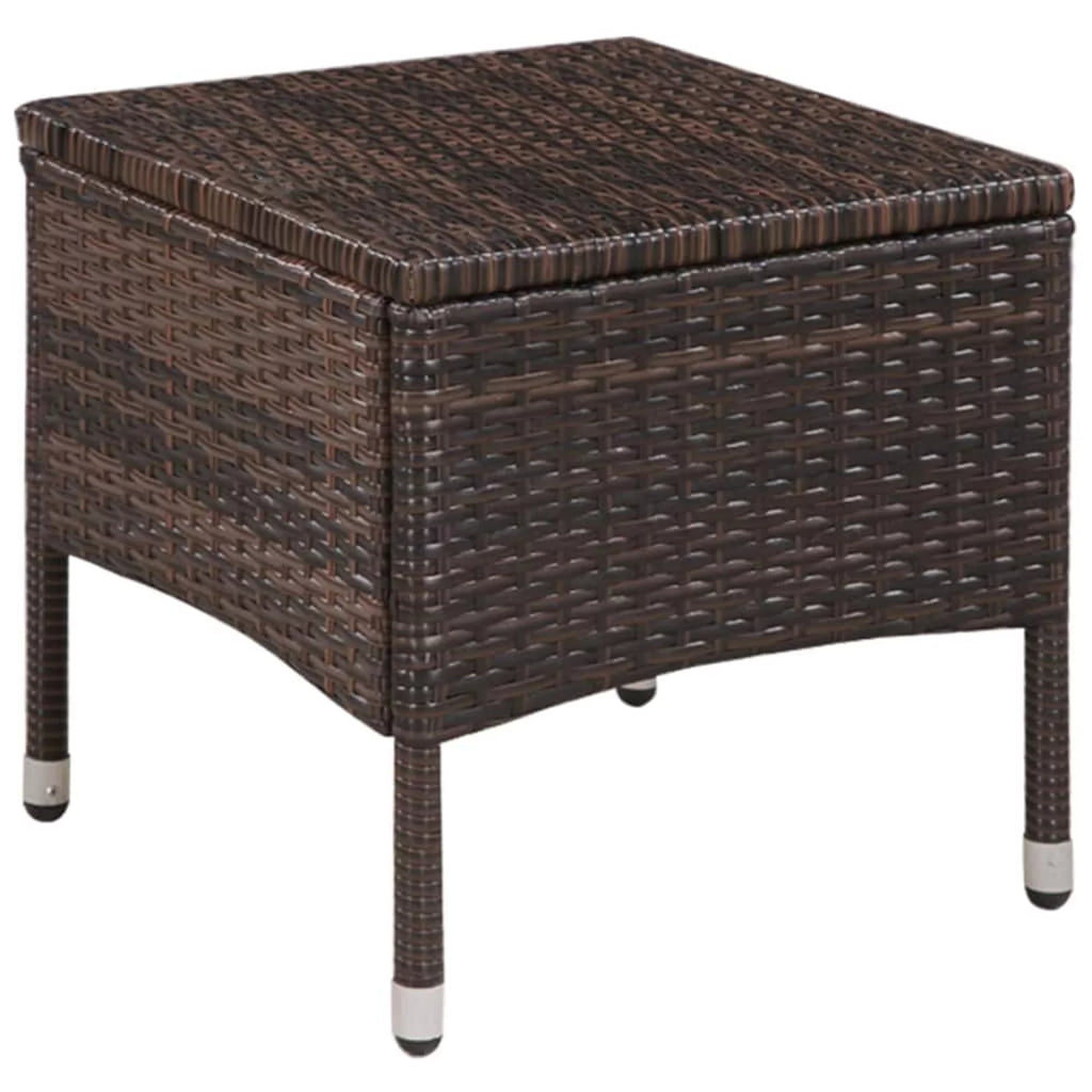 Brown Poly Rattan 3 Piece Bistro Set with Cushion E6428
