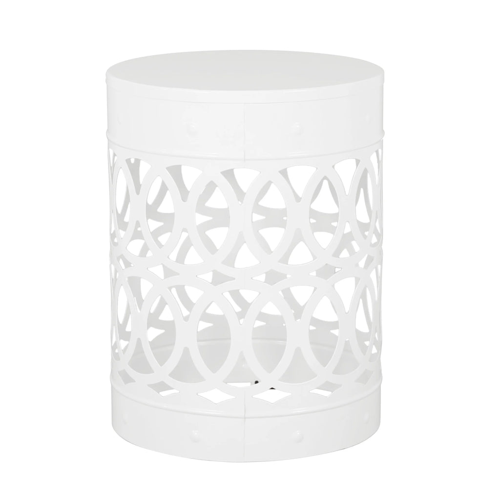 White Metal Outdoor Side Table C708269