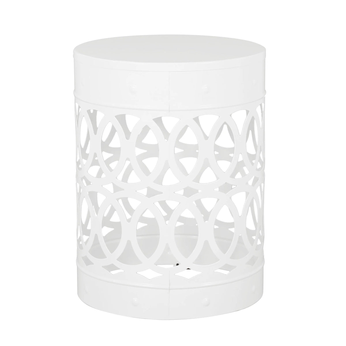 White Metal Outdoor Side Table C708269