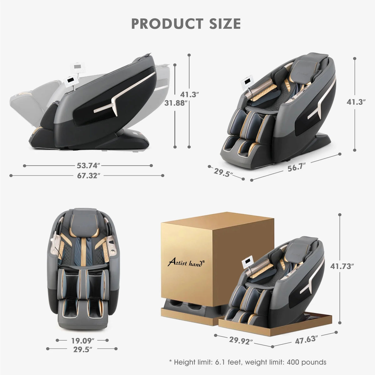 Full Body SL Track Zero Gravity Massage Chair Recliner with 12 Modes H335