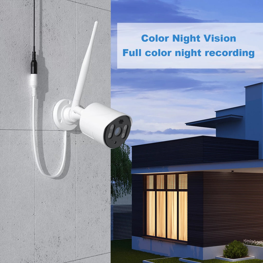 4pcs Wired Security Camera System with Color Night Vision A575700