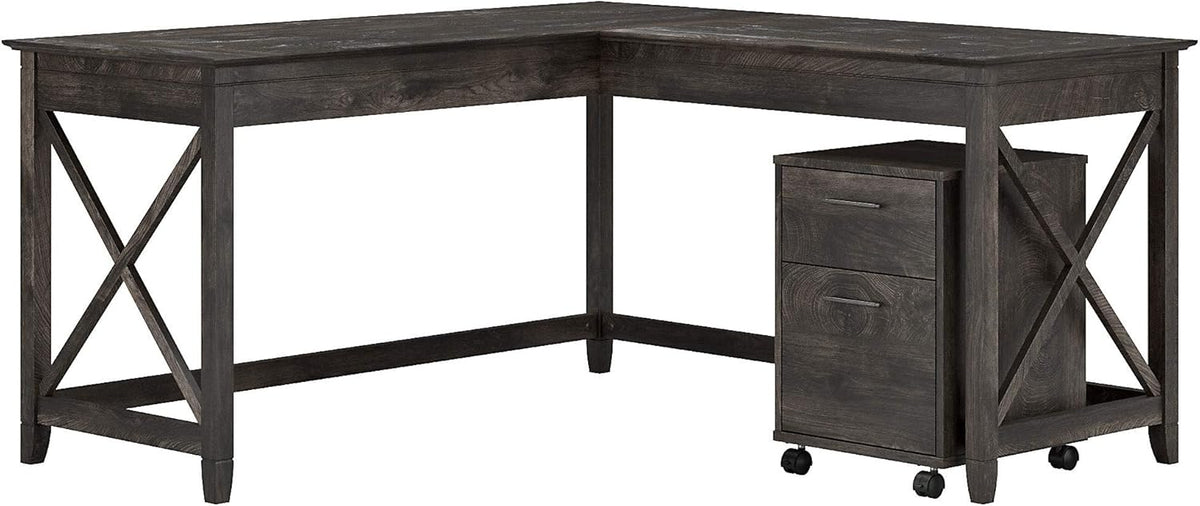 L Shaped Desk with 2 Drawer Mobile File Cabinet P88690