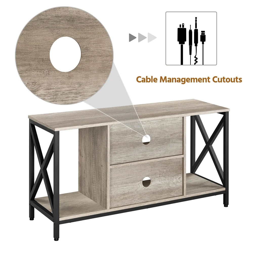 47inch Gray Wooden TV Stand with Storage Z872922