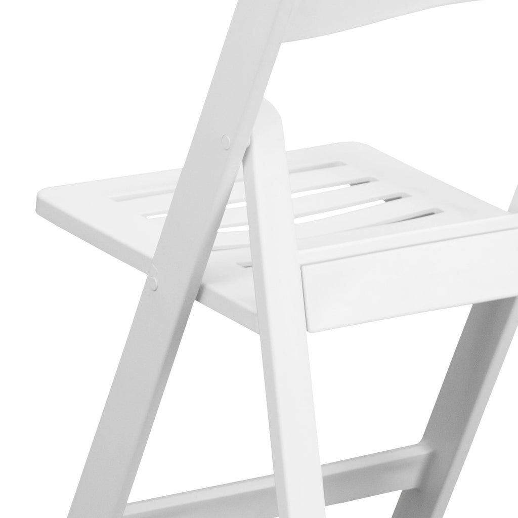 2 Pack 800 lb. Capacity White Resin Folding Chair F158