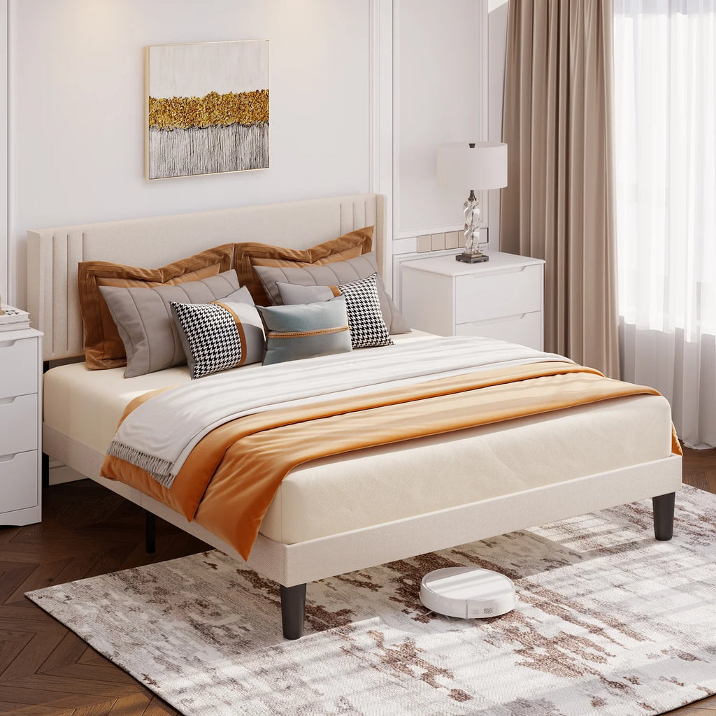 Queen Bed Frame with Wingback Headboard H56270